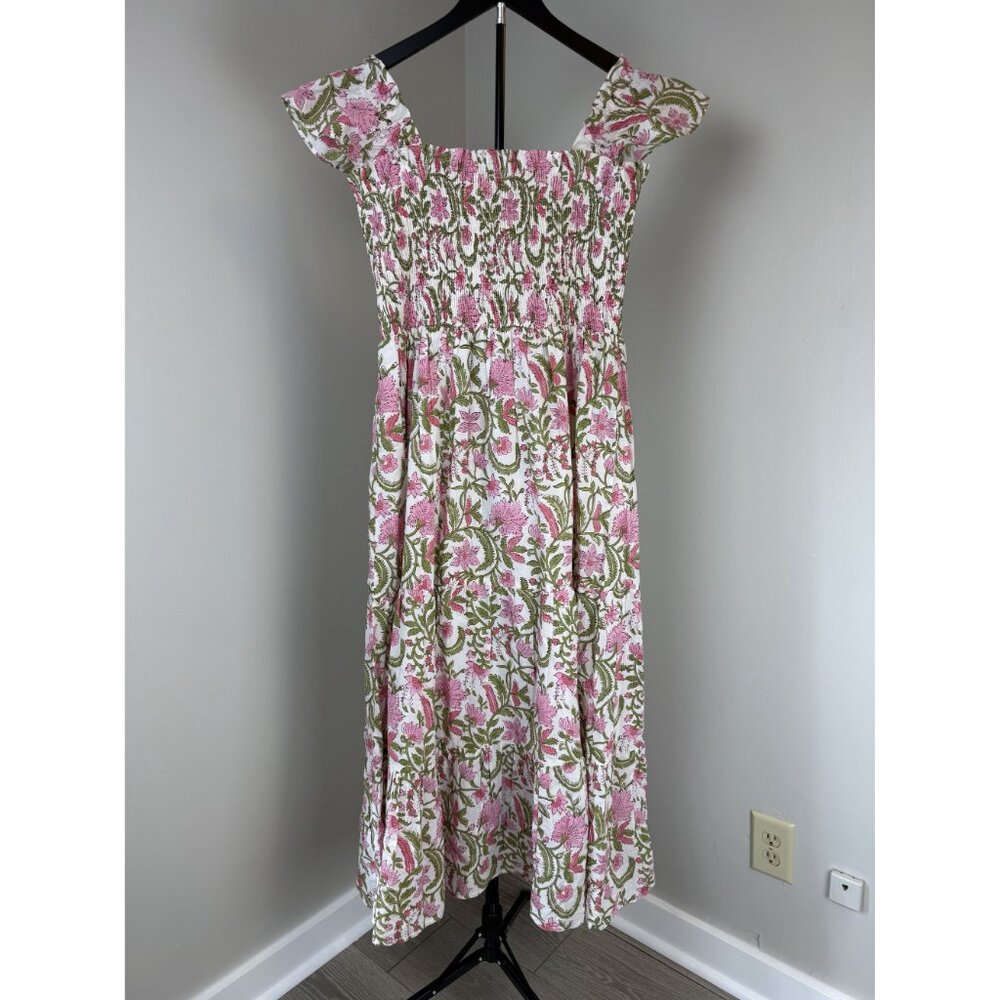 NWT Jude Connally Peony Cotton Voile Dress in Pink Botanical White Large $248 - Picture 3 of 11